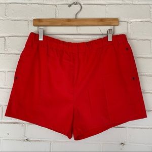 Vintage 80s Red swim suit shorts trunks L